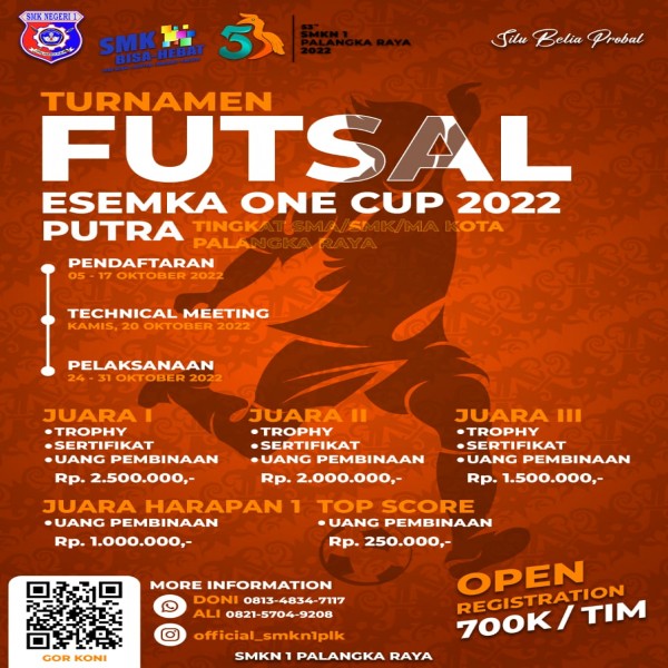 Lomba Futsal Dalam rangka Hut ke 53 SMKN 1 PALANGKARAYA